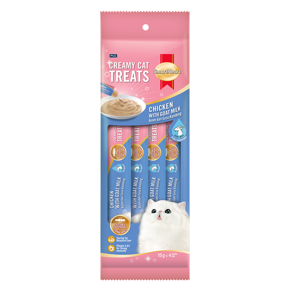 SmartHeart Cat Creamy Treats Chicken with Goat Milk 15g x 4