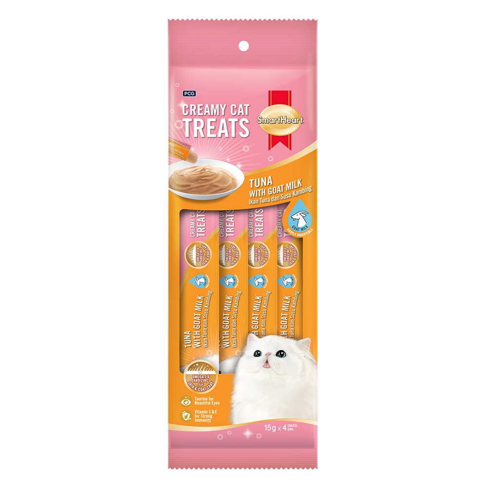 SmartHeart Cat Creamy Treats Tuna with Goat Milk 15g x 4