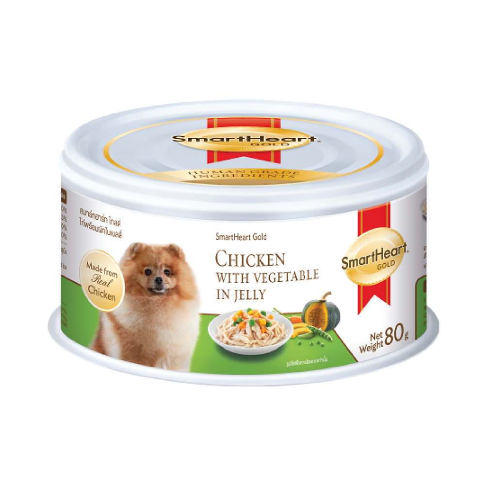 SmartHeart Dog Can Gold Chicken with Vegetable in Jelly 80g