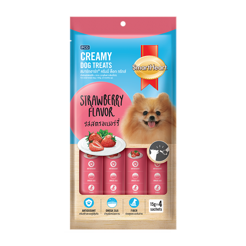 SmartHeart Dog Creamy Treats Strawberry Flavor 15g x 4