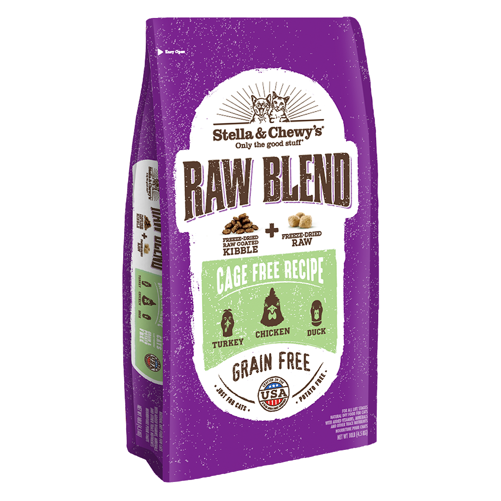 Stella & Chewy's Cat Raw Blend Kibble Cage Free Poultry Recipe 10lb