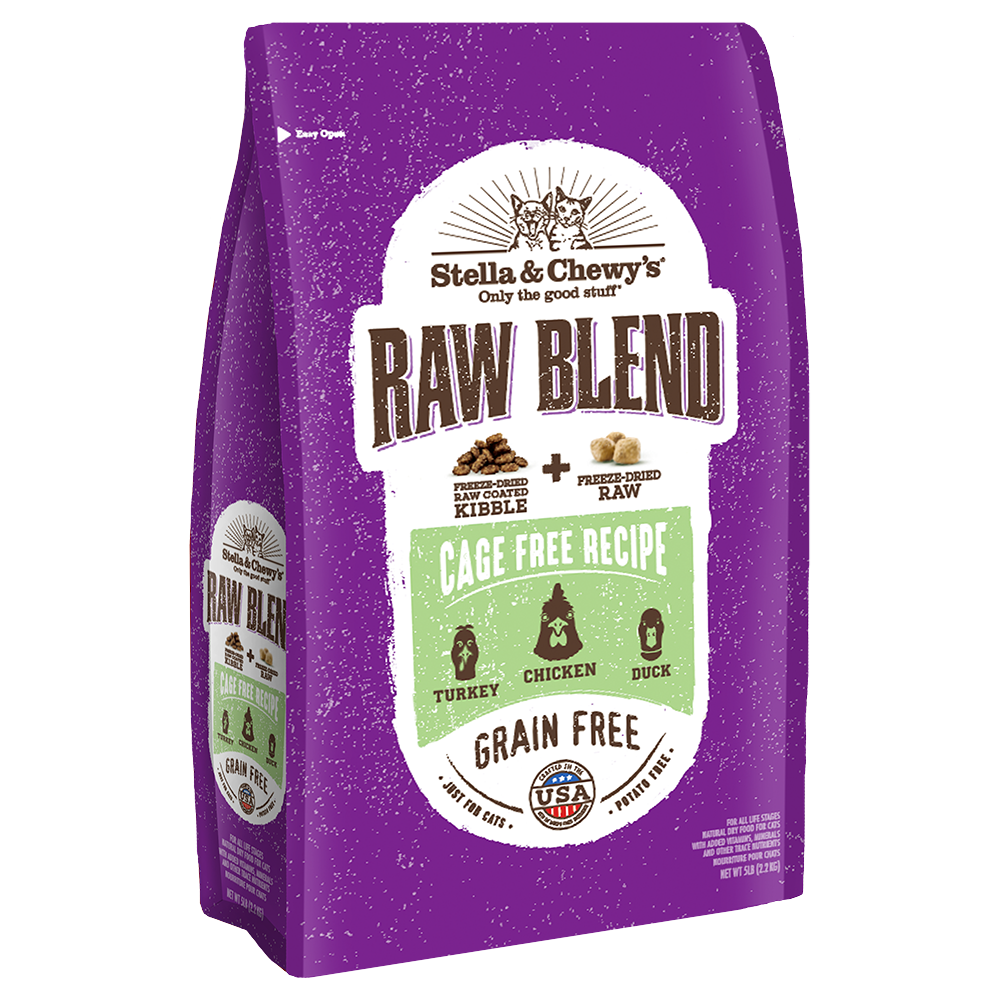 Stella & Chewy's Cat Raw Blend Kibble Cage Free Poultry Recipe 5lb