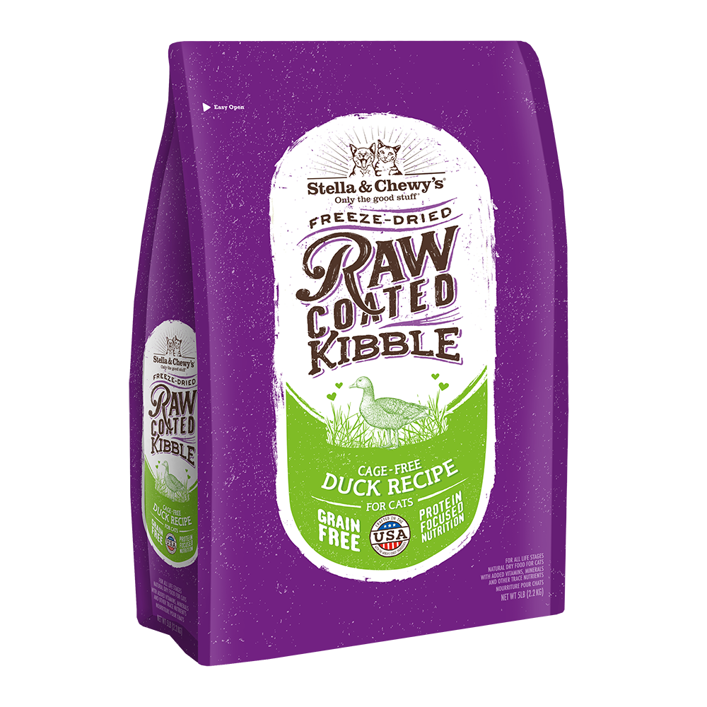 Stella & Chewy's Cat Raw Coated Kibble Cage-Free Duck Recipe 5lb