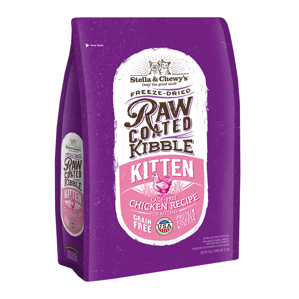 Stella & Chewy's Cat Raw Coated Kibble Kitten Cage-Free Chicken Recipe 5lb