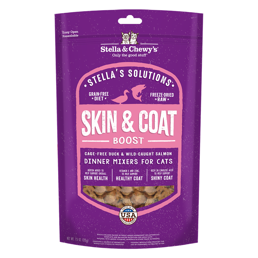 Stella & Chewy's Cat Stella's Solutions Skin & Coat Boost - Cage-Free Duck & Wild Caught Salmon 7.5oz