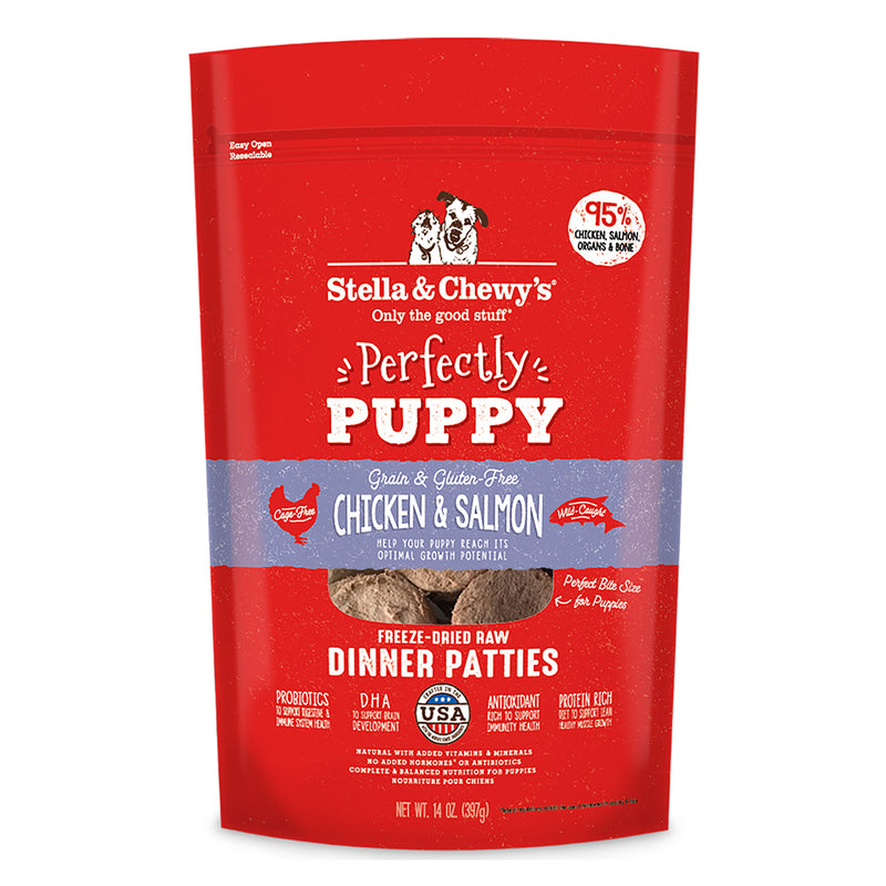 Stella & Chewy's Dog Freeze-Dried Dinner Patties - Perfectly Puppy Chicken & Salmon 14oz (EXP SEP 2024)