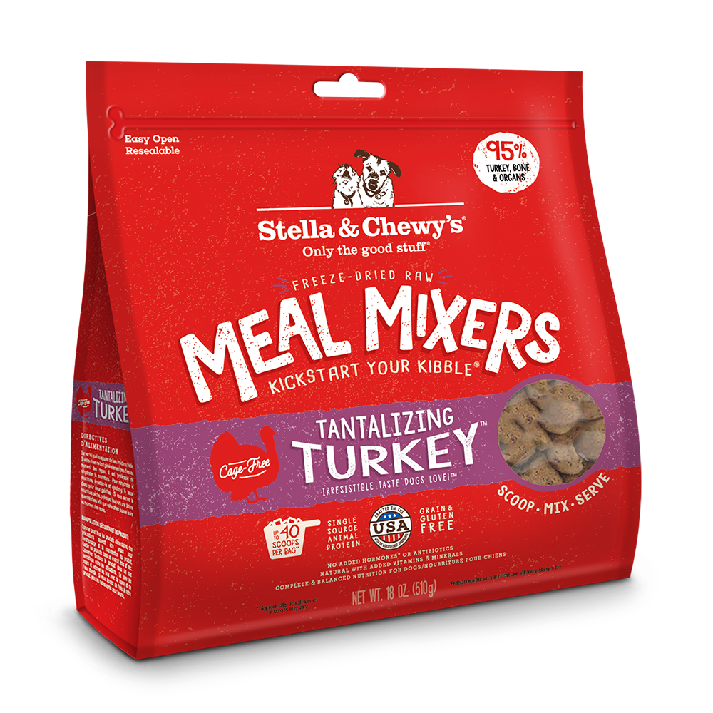 Stella & Chewy's Meal Mixers Tantalizing Turkey Grain-Free Freeze-Dried Raw Dog Food 18oz