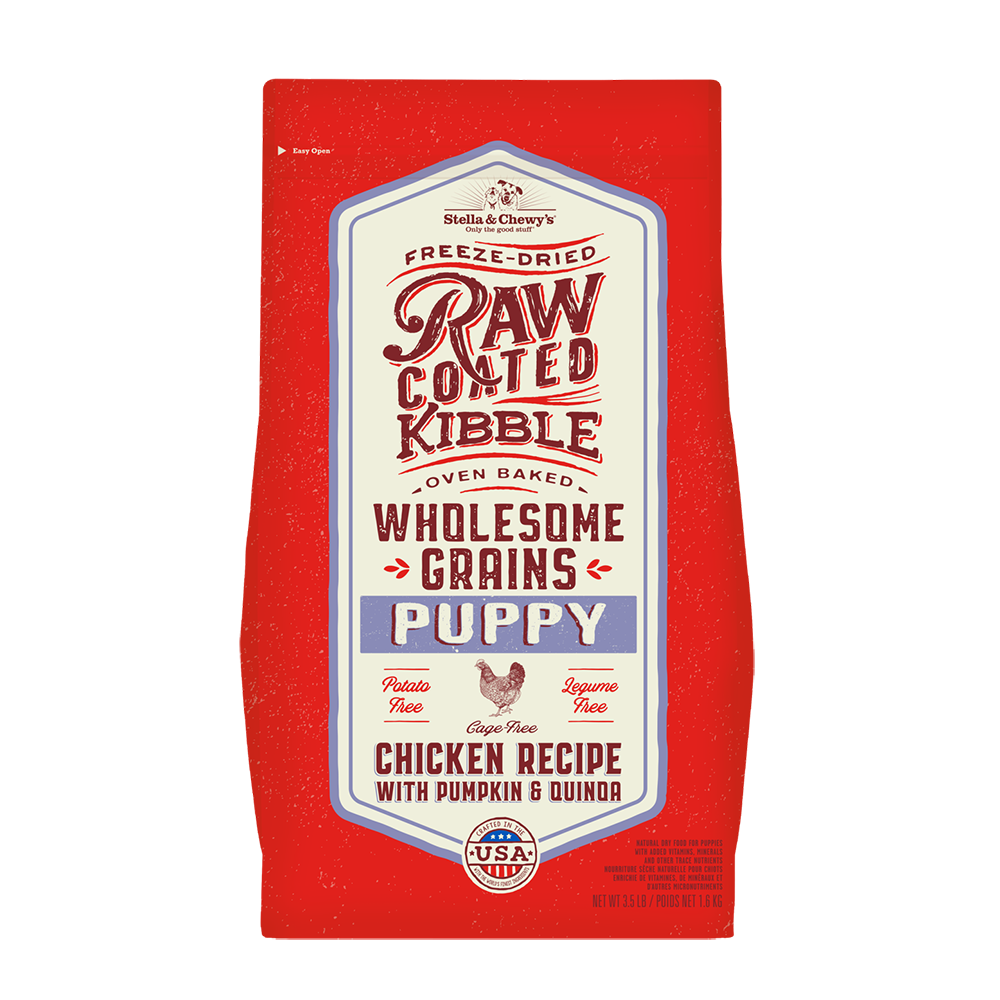 Stella & Chewy's Dog Raw Coated Kibble Wholesome Grains Puppy - Chicken with Pumpkin & Quinoa 3.5lb