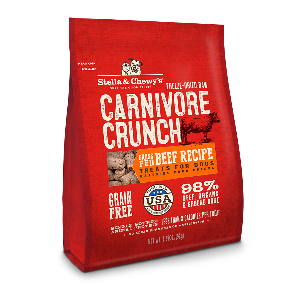 Stella & Chewy's Dog Treat - Carnivore Crunch Grass-Fed Beef Recipe 3.25oz