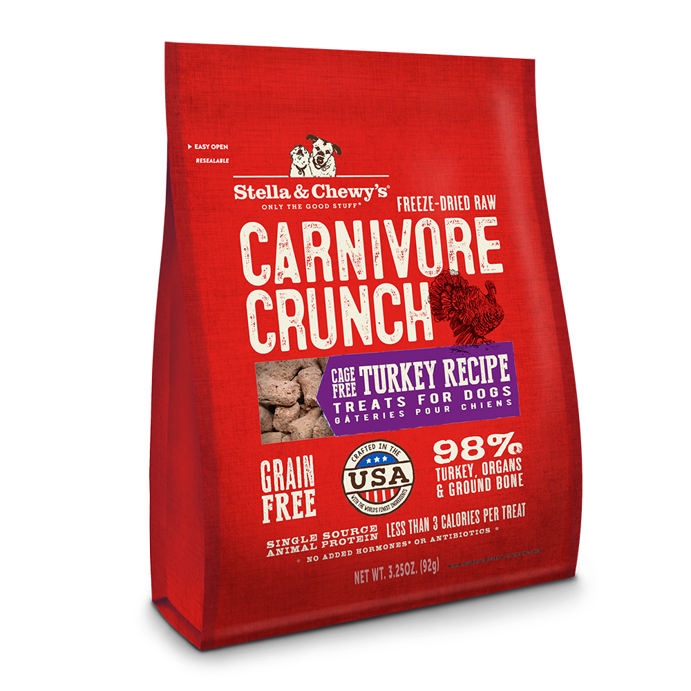 Stella & Chewy's Dog Treat - Carnivore Crunch Turkey Recipe 3.25oz