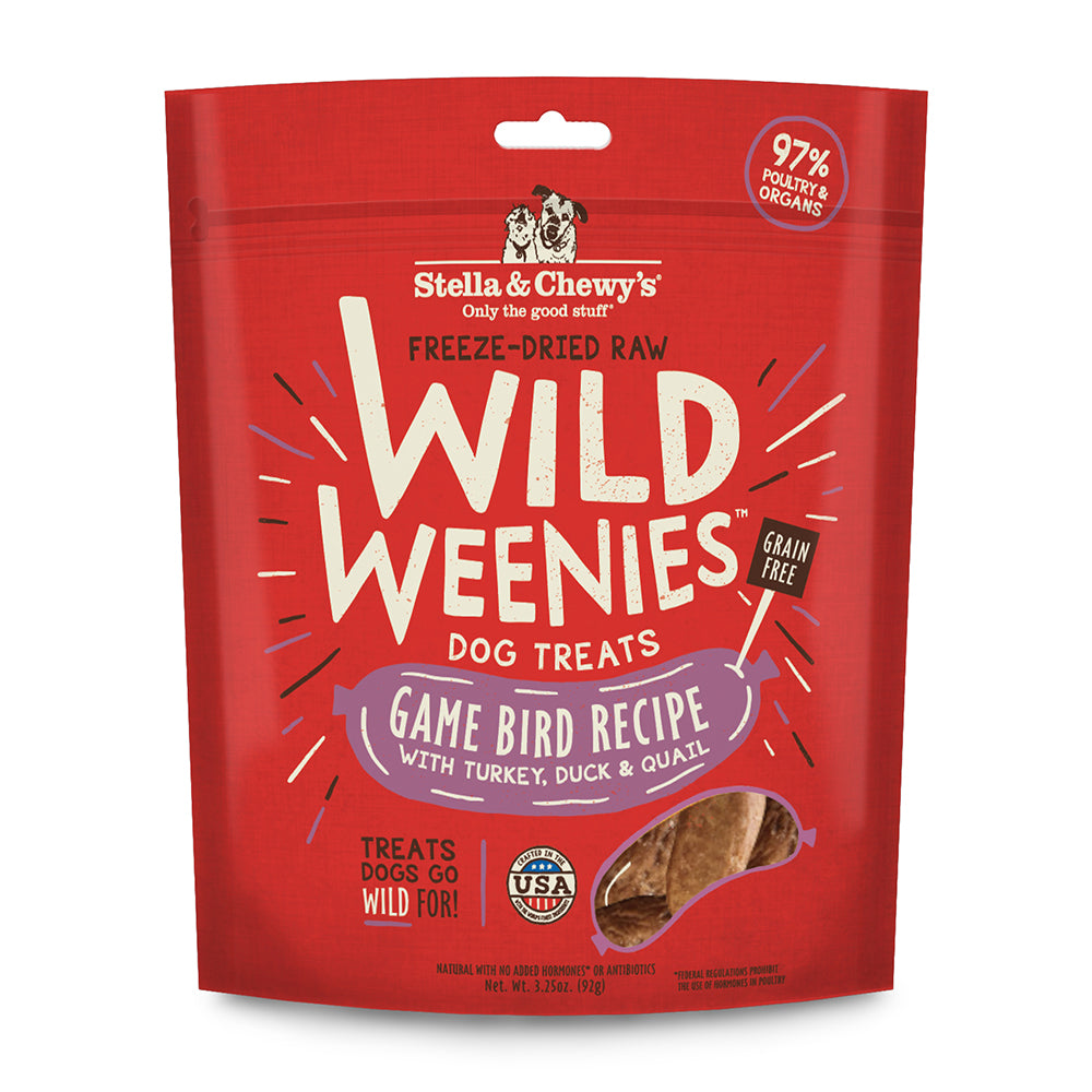Stella & Chewy's Wild Weenies Game Bird Recipe Grain-Free Freeze-Dried Dog Treats 3.25oz