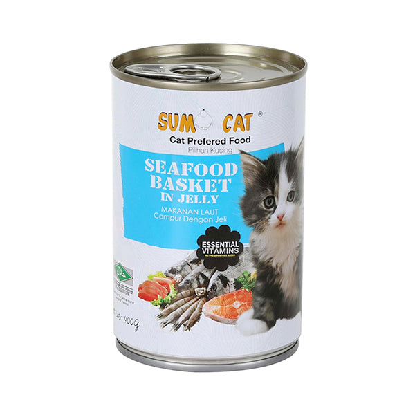 Sumo Cat Seafood Basket in Jelly Canned Food 400g