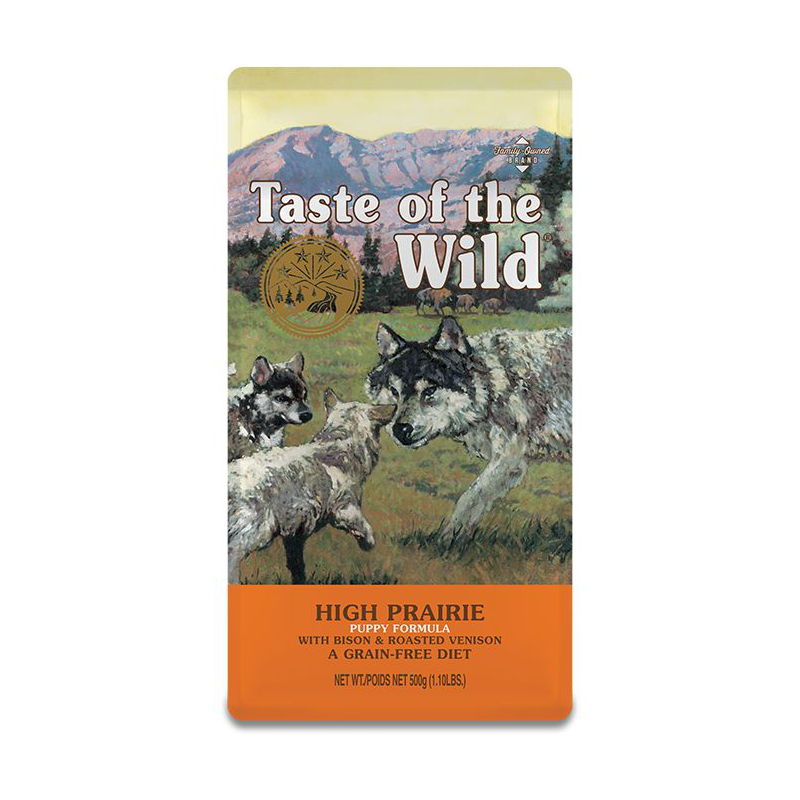 Taste of the Wild High Prairie with Bison & Roasted Venison Grain-Free Puppy Dry Dog Food 500g