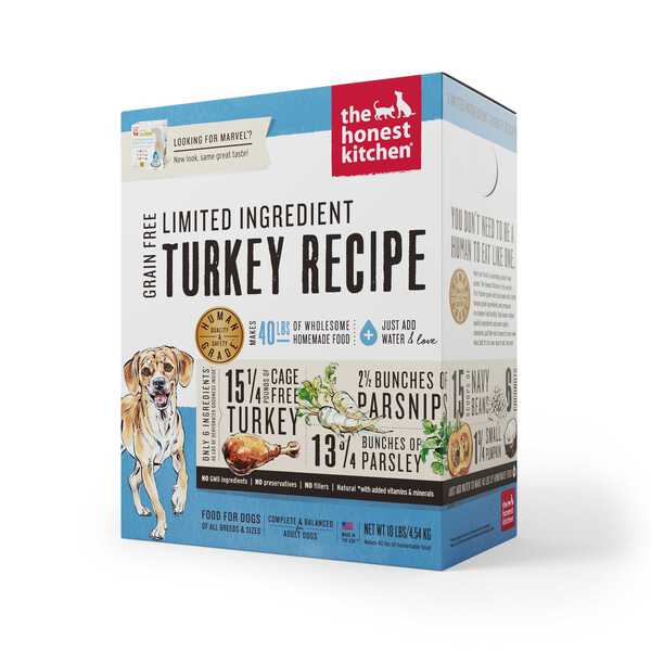 The Honest Kitchen Dog Dehydrated Limited Ingredients Turkey Recipe (Marvel) 4lb