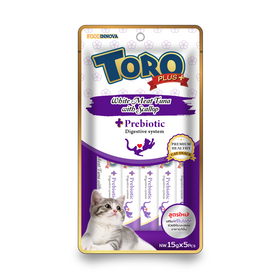 Toro Cat Treat Plus White Meat Tuna with Scallop & Prebiotic for Healthy Digestive System 75g (15g x 5pcs)