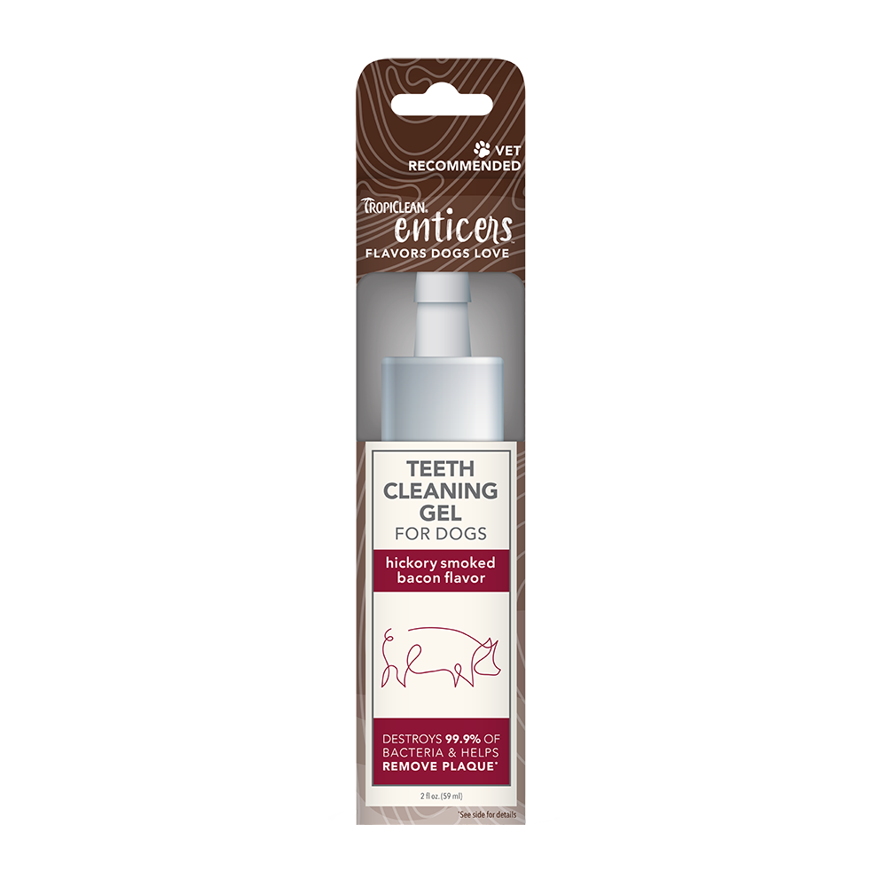 TropiClean Enticers Teeth Cleaning Gel for Dogs - Hickory Smoked Bacon Flavor 2oz