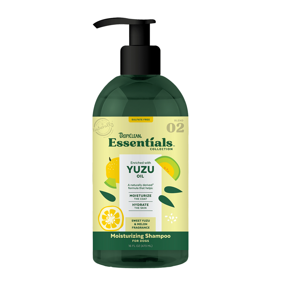 TropiClean Essentials Moisturizing Shampoo Yuzu Oil - Sweet Yuzu & Melon for Dogs 16oz
