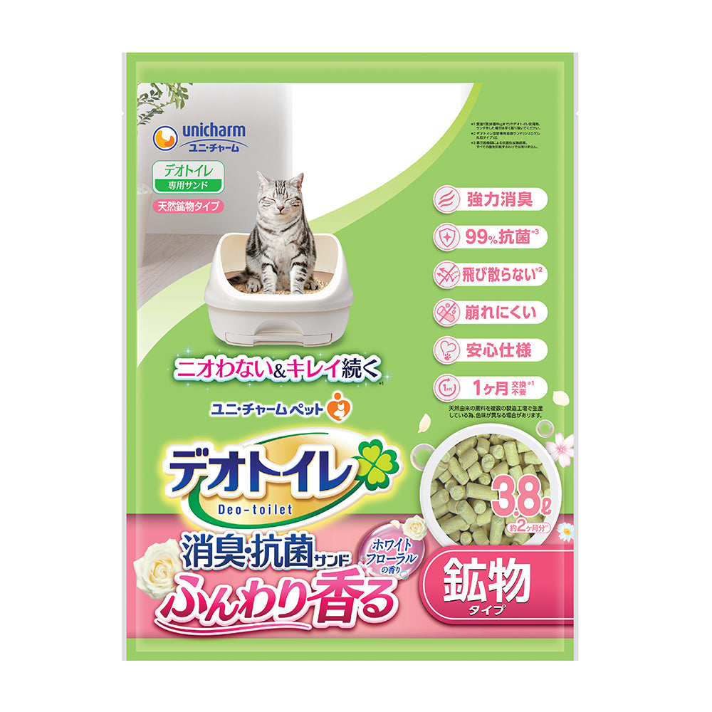 Unicharm Pet Deo-Toilet Refill Floral Scented Zeolite Pellets 3.8L