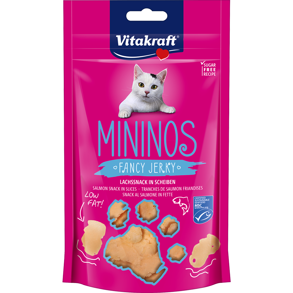 Vitakraft Cat Mininos Fancy Jerky - Salmon Snack in Slices 40g
