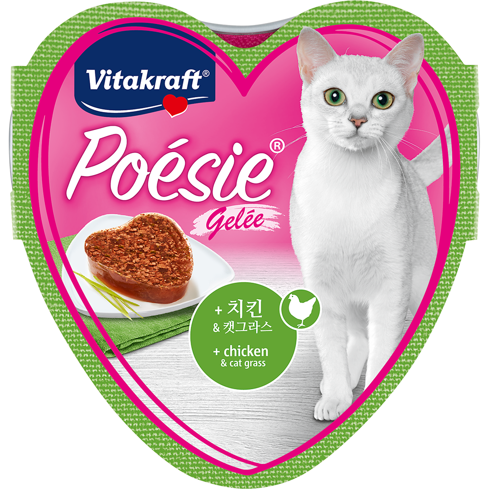 Vitakraft Cat Poesie Hearts Chicken & Cat Grass 85g