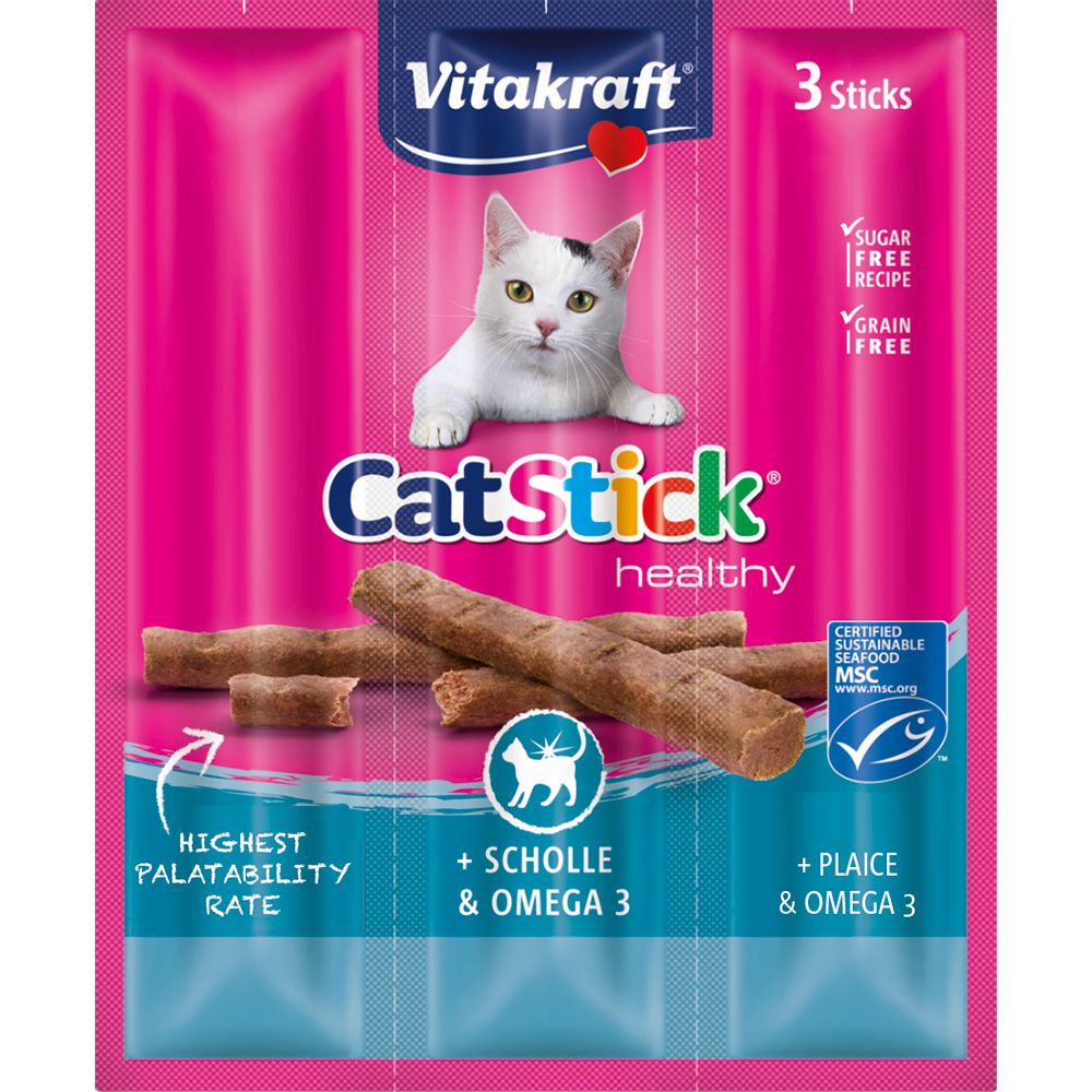 Vitakraft Cat Stick Mini Plaice & Omega 3 3sticks