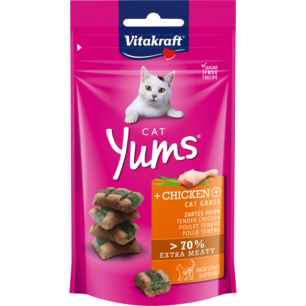 Vitakraft Cat Yums Chicken & Cat Grass 40g