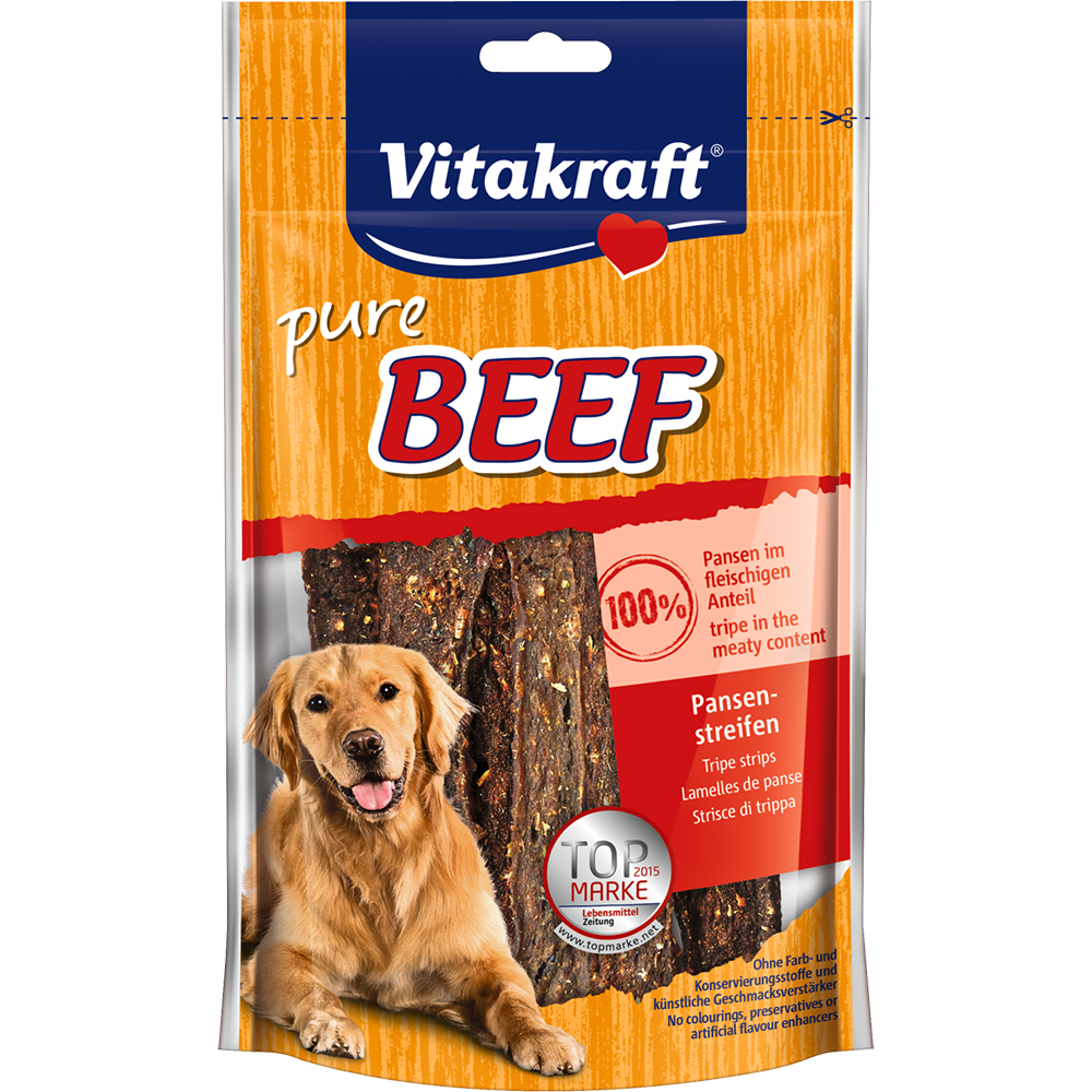 Vitakraft Dog Treats Pure Beef Tripe Strips 80g