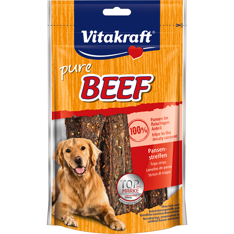 Vitakraft Dog Treats Pure Beef Tripe Strips 80g
