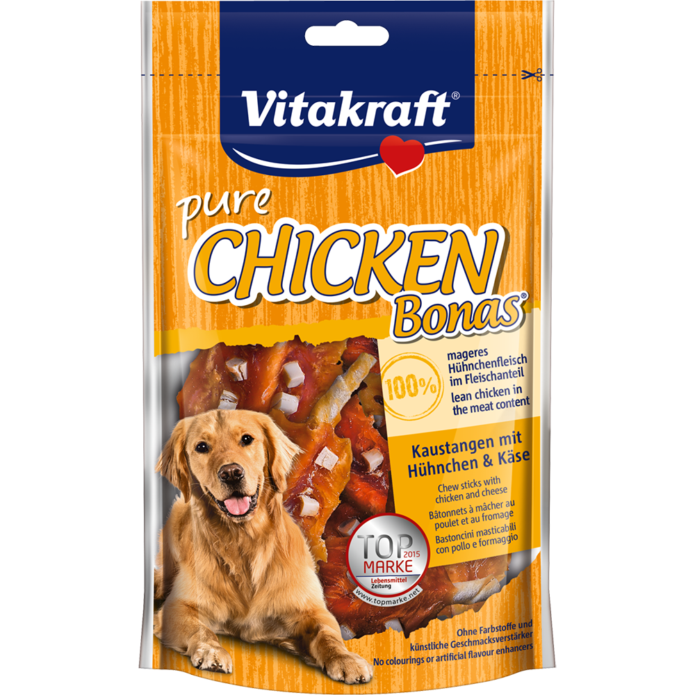 Vitakraft Dog Treats Pure Chicken Bonas with Cheese 80g
