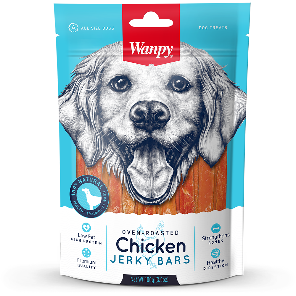 Wanpy Dog Oven-Roasted Chicken Jerky Bars 100g