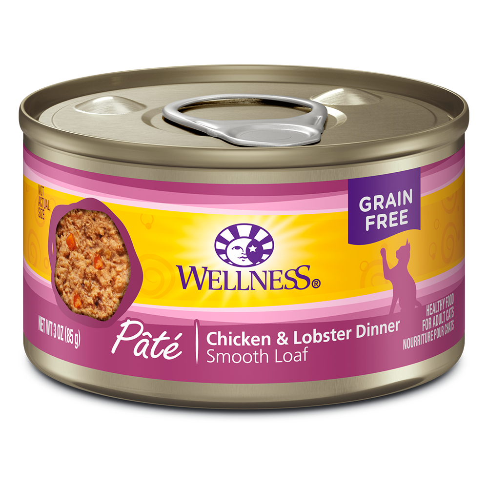Wellness Cat Complete Health Pate Chicken & Lobster Grain-Free Canned Cat Food 5.5oz