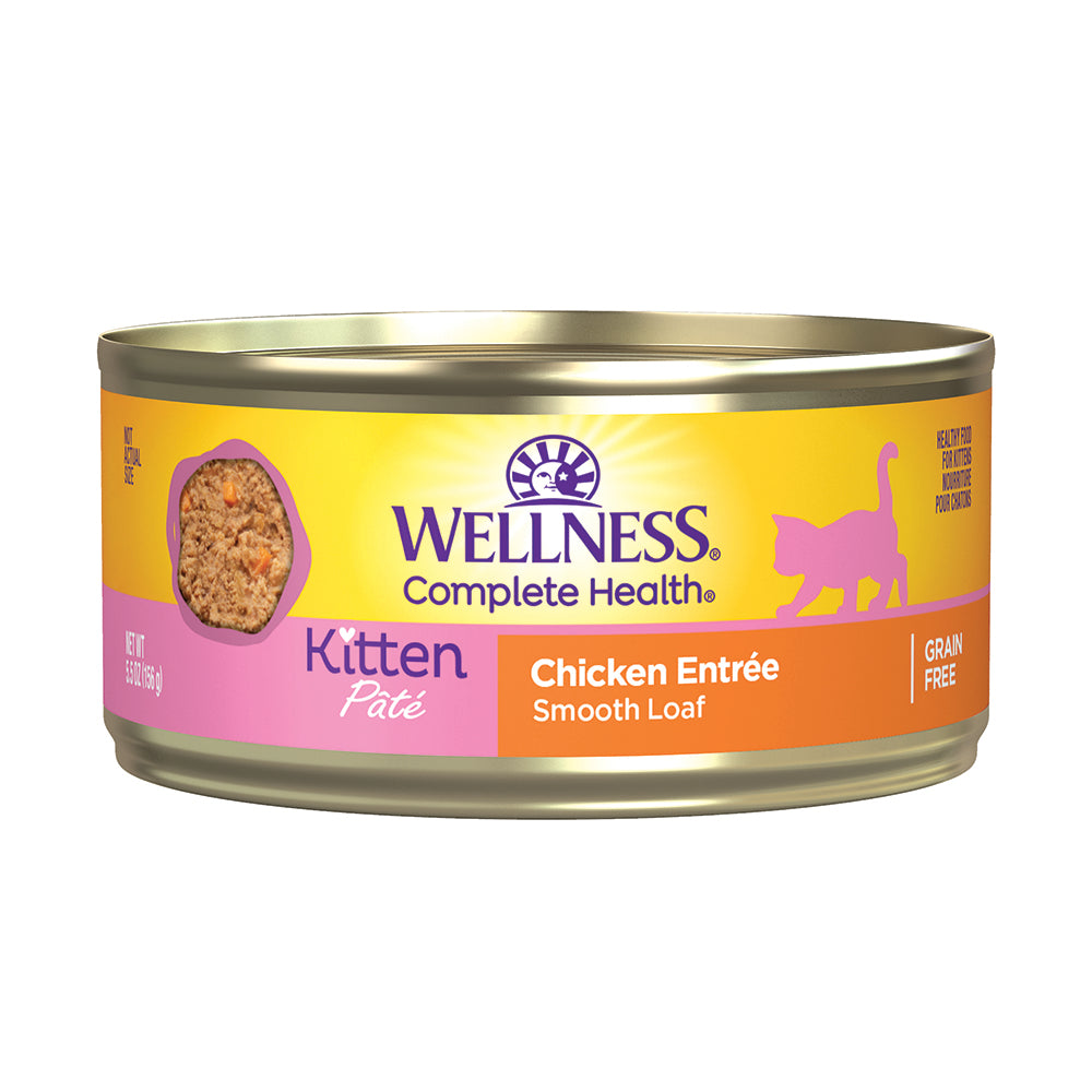 Wellness Cat Complete Health Chicken Pate Grain-Free Kitten Canned Cat Food 5.5oz