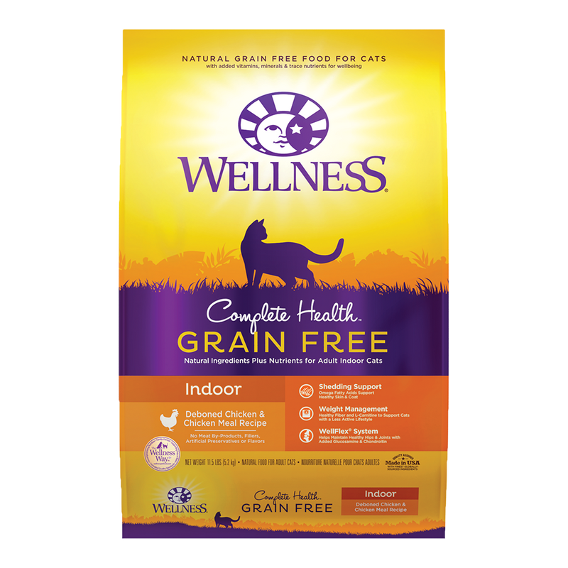 Wellness Cat Complete Health Grain Free Indoor Deboned Chicken & Chicken Meal Recipe 11.5lb