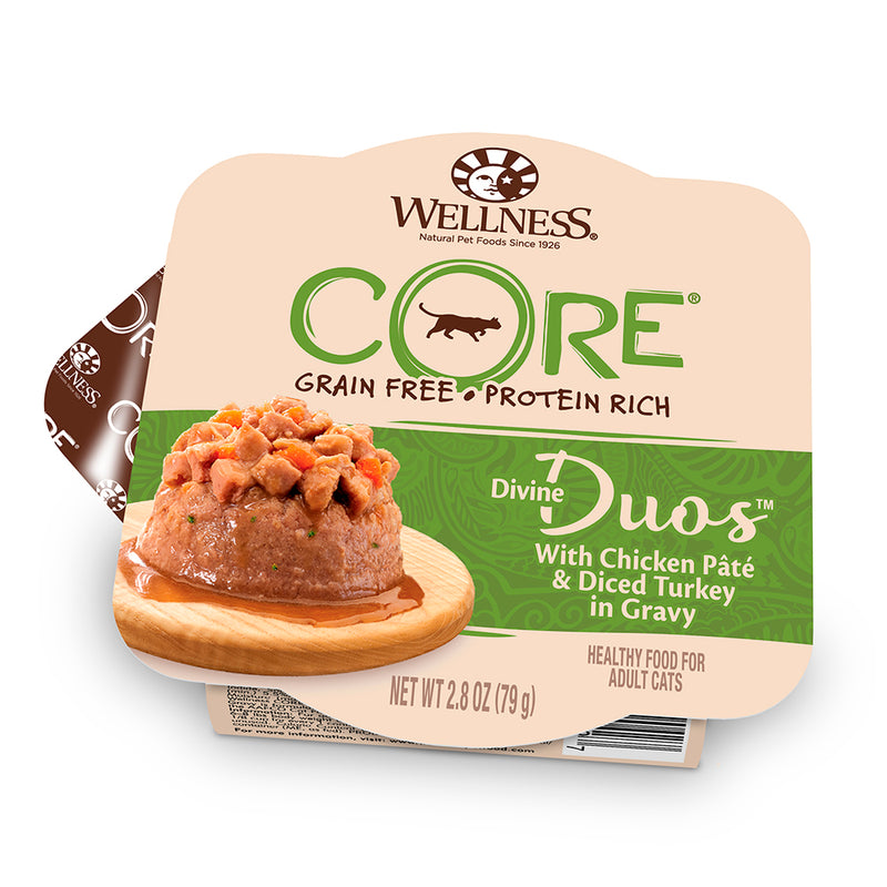 Wellness Cat Core Divine Duos Chicken Pate & Diced Turkey in Gravy 2.8oz