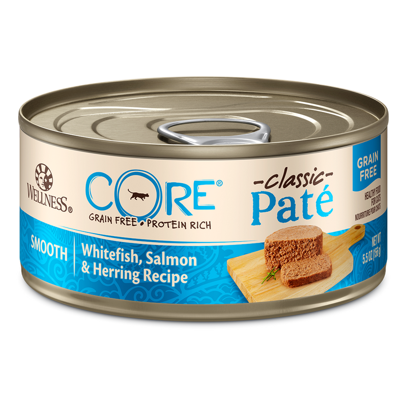 Wellness Cat Core Grain-Free Classic Pate Smooth Whitefish, Salmon & Herring Formula 5.5oz