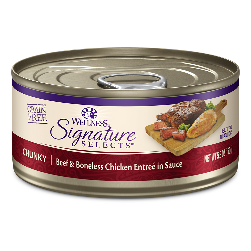 Wellness Cat Core Grain-Free Signature Selects Chunky Beef & Boneless Chicken Entree in Sauce 5.3oz