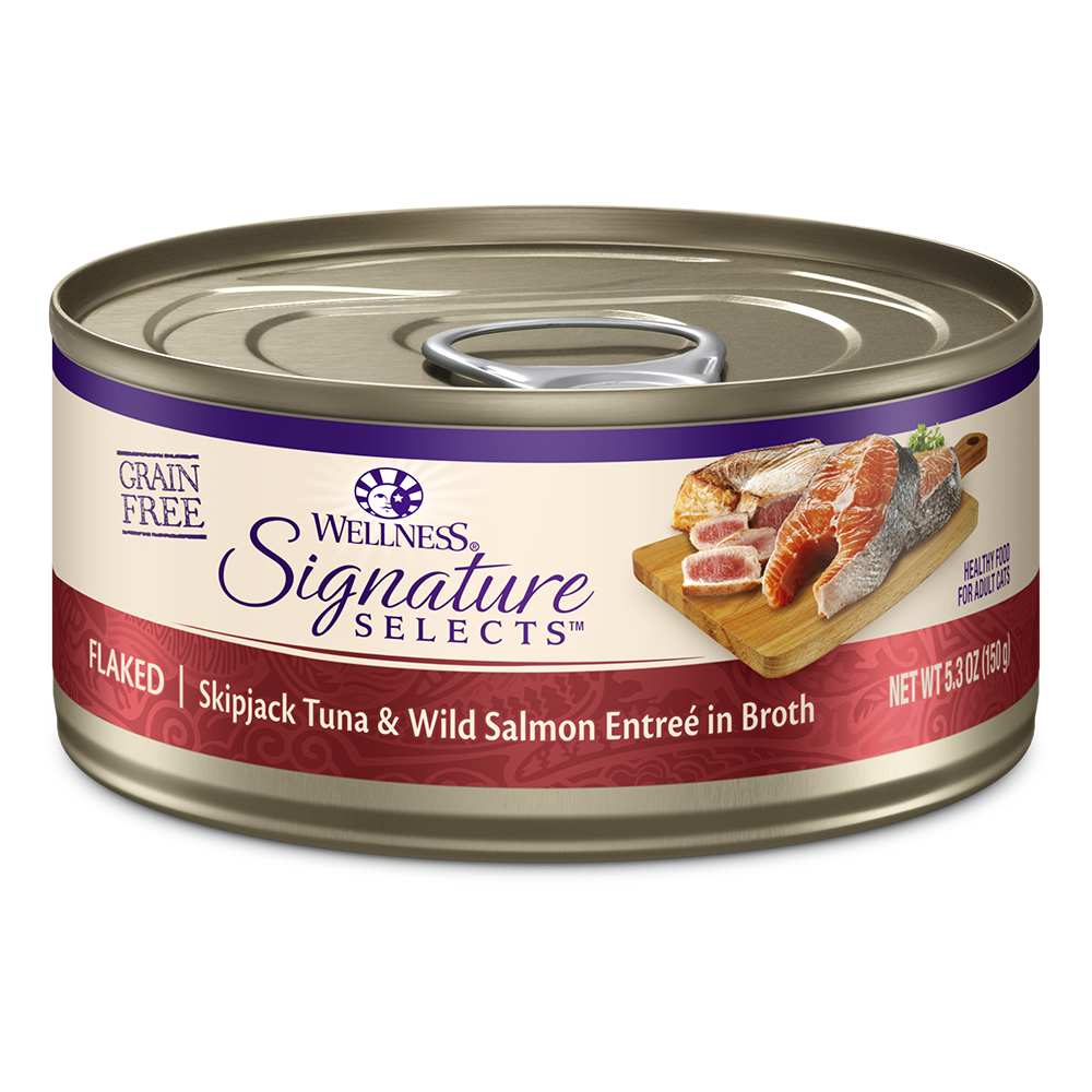 Wellness Cat Core Grain-Free Signature Selects Flaked Skipjack Tuna & Wild Salmon Entree in Sauce 5.3oz