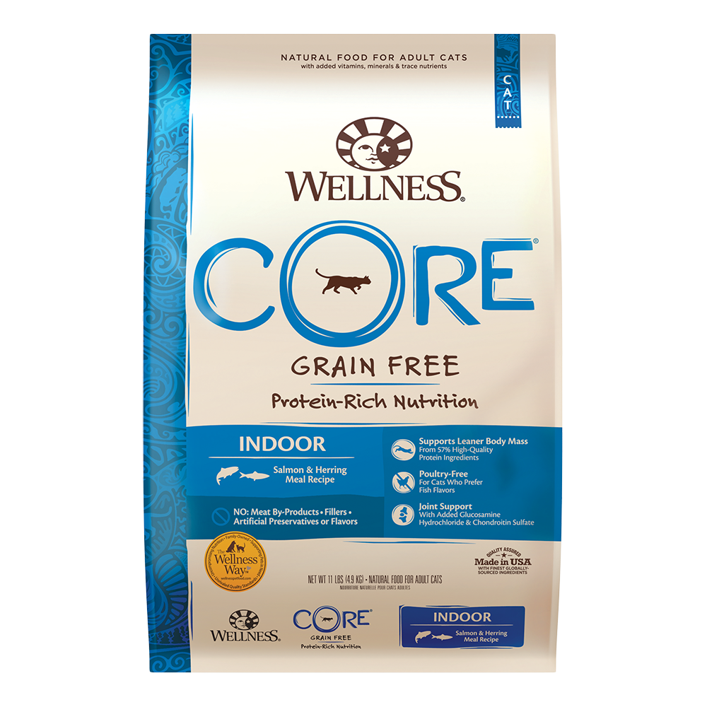 Wellness Cat Core Indoor: Salmon & Herring Grain-Free Dry Cat Food 11lb
