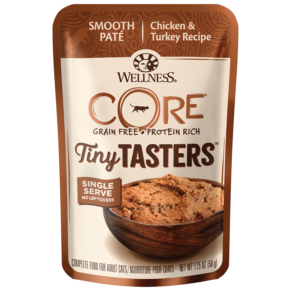 Wellness Cat Core Tiny Tasters Chicken & Turkey Grain-Free Pouch Cat Food 1.75oz