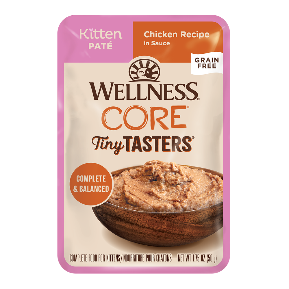 Wellness Cat Core Tiny Tasters Kitten Pate Chicken Grain-Free Pouch Cat Food 1.75oz