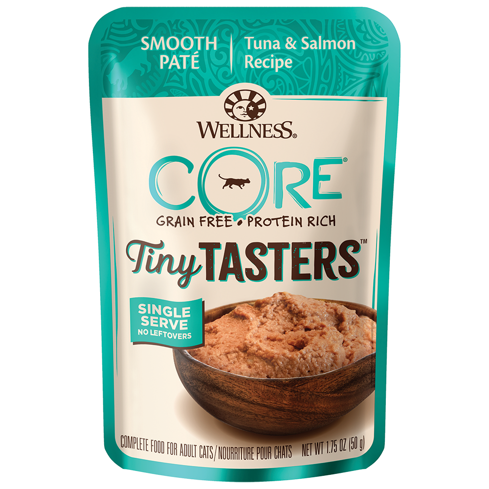 Wellness Cat Core Tiny Tasters Tuna & Salmon Grain-Free Pouch Cat Food 1.75oz