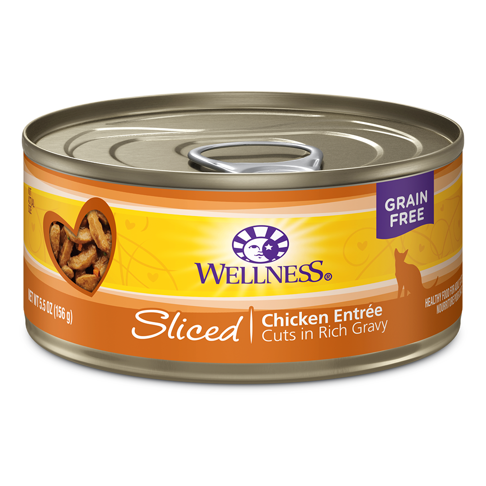 Wellness Cat Complete Health Sliced: Chicken Entree Grain-Free Canned Cat Food 5.5oz