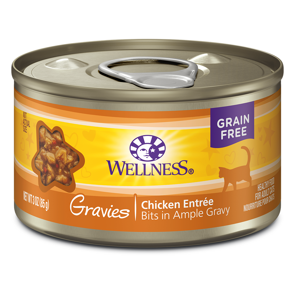 Wellness Cat Complete Health Gravies: Chicken Entree Grain-Free Canned Cat Food 3oz