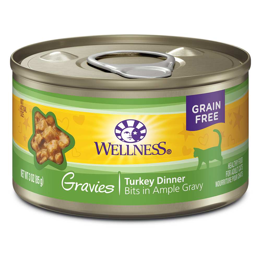 Wellness Cat Complete Health Gravies: Turkey Dinner Grain-Free Canned Cat Food 3oz