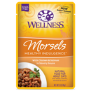 Wellness Healthy Indulgence Morsels: Chicken & Salmon in Sauce Grain-Free Pouch Cat Food 3oz