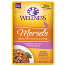 Wellness Healthy Indulgence Morsels: Salmon & Tuna in Sauce Grain-Free Pouch Cat Food 3oz