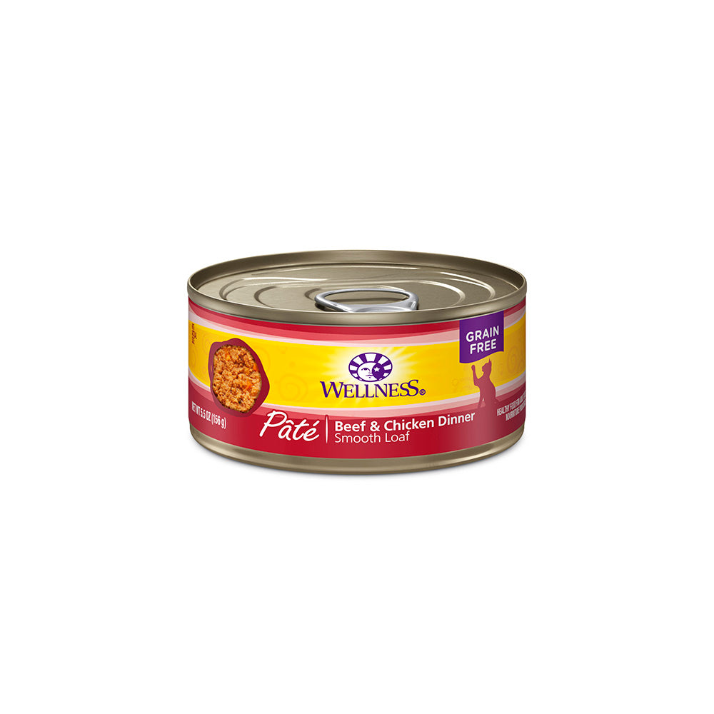 Wellness Cat Complete Health Pate Beef & Chicken Dinner Grain-Free Canned Cat Food 5.5oz