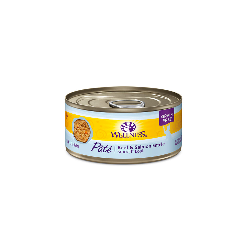 Wellness Cat Complete Health Pate Beef & Salmon Entree Grain-Free Canned Cat Food 5.5oz