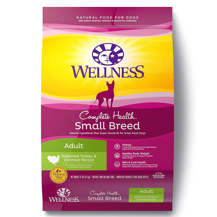 Wellness Dog Complete Health Small Breed Adult Turkey & Oatmeal Dry Dog Food 12lb