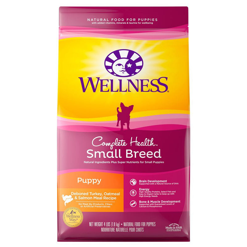 Wellness Dog Complete Health Small Breed Puppy - Turkey, Oatmeal & Salmon Meal 4lb